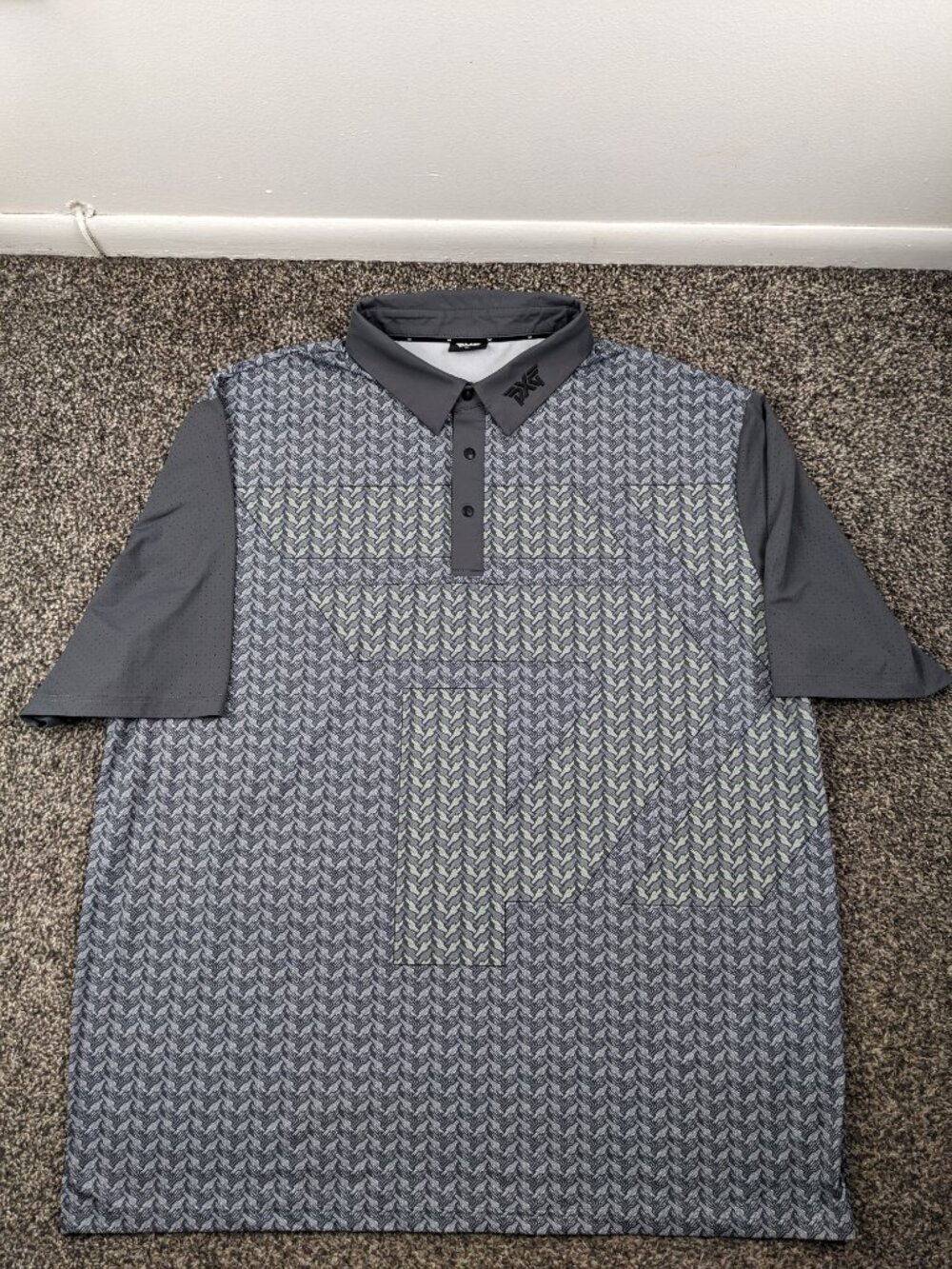 PXG Parsons Xtreme Golf Polo Shirt Cactus Print Spellout Performance Mens 2XL